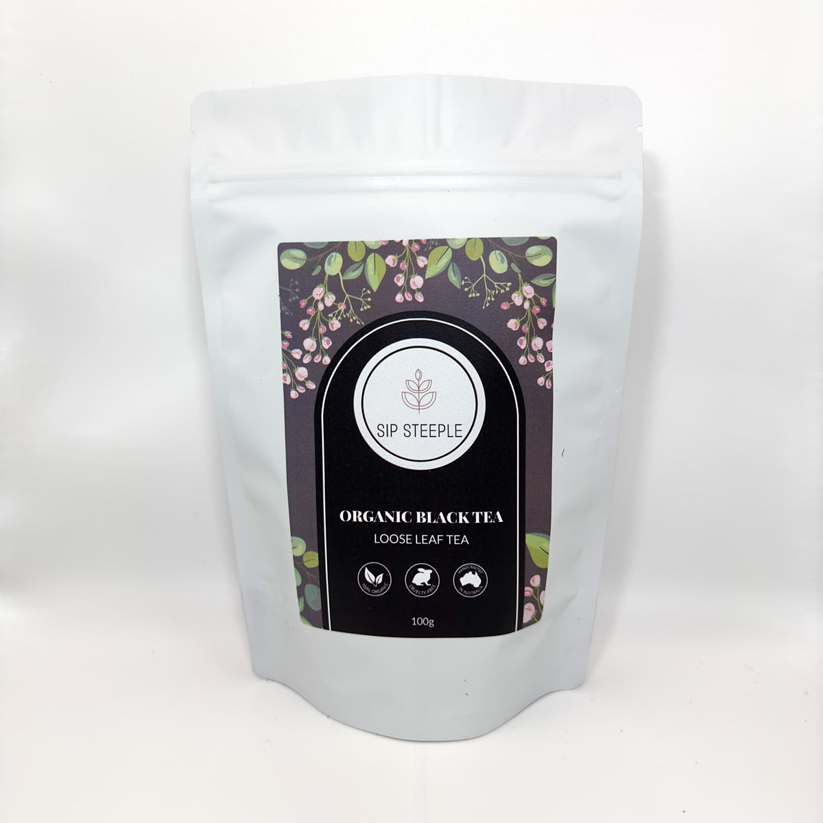 Sip Steeple Organic Black Tea Packaging